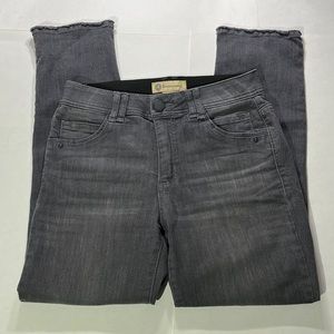 Democracy "Ab" technology gray straight leg denim jeans distressed